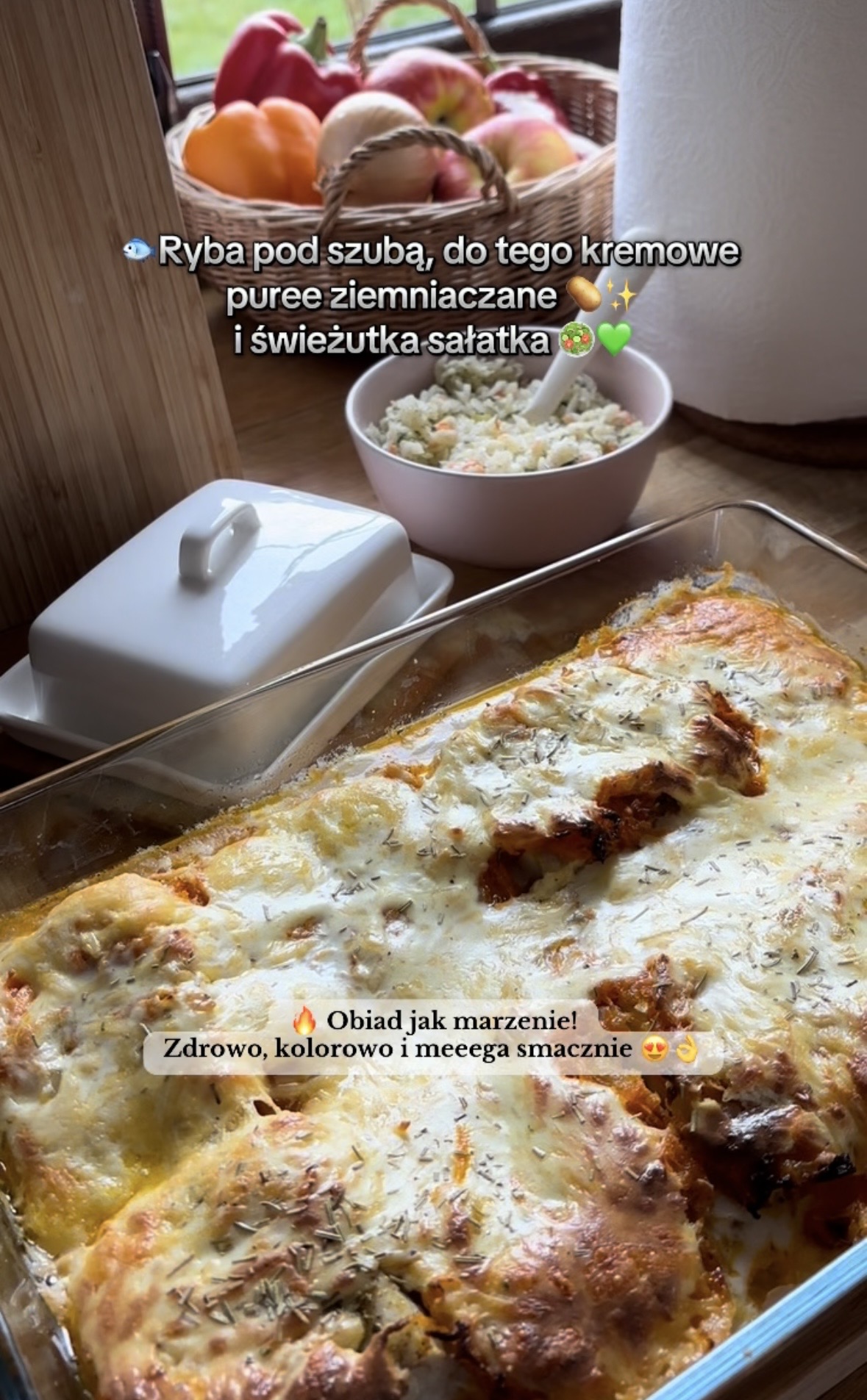 🐟 ZAPIEKANA RYBA POD PIERZYNKĄ 😍Mega soczysta, delikatna i bardzo aromatyczna!🤤